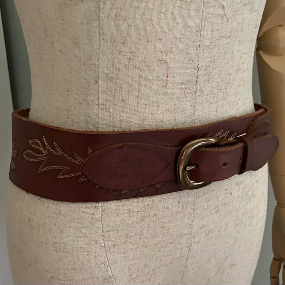Ralph Lauren Lauren Stitched Leather Belt Size Small